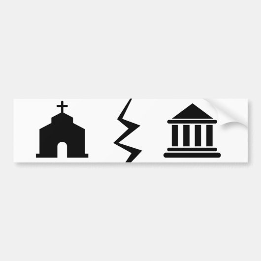 Afzonderlijke kerk en staat bumpersticker (Voorkant)