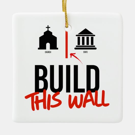 Afzonderlijke kerk en staat keramisch ornament (Voorkant)