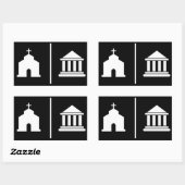 Afzonderlijke kerk en staat rechthoekige sticker (Vel)
