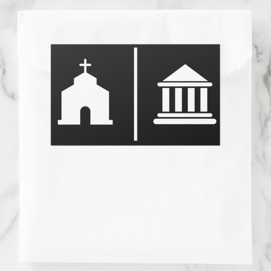 Afzonderlijke kerk en staat rechthoekige sticker (Tas)
