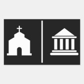 Afzonderlijke kerk en staat rechthoekige sticker (Voorkant)