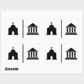 Afzonderlijke kerk en staat rechthoekige sticker (Vel)