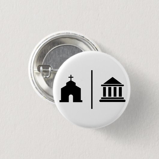 Afzonderlijke kerk en staat ronde button 3,2 cm (Voorkant /achterkant)