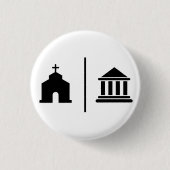 Afzonderlijke kerk en staat ronde button 3,2 cm (Voorkant)