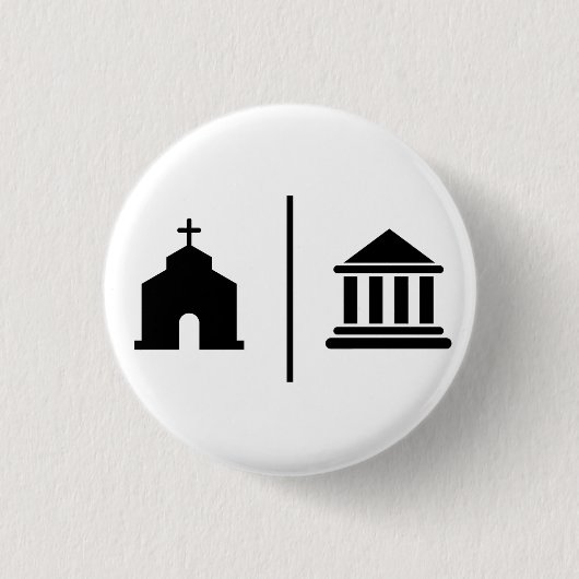 Afzonderlijke kerk en staat ronde button 3,2 cm (Voorkant)