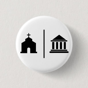 Afzonderlijke kerk en staat ronde button 3,2 cm