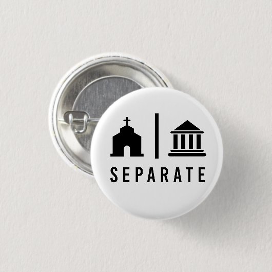 Afzonderlijke kerk en staat ronde button 3,2 cm (Voorkant /achterkant)