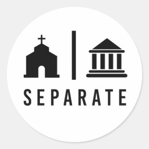 Afzonderlijke kerk en staat ronde sticker