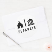 Afzonderlijke kerk en staat ronde sticker (Envelop)
