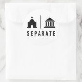 Afzonderlijke kerk en staat ronde sticker (Tas)