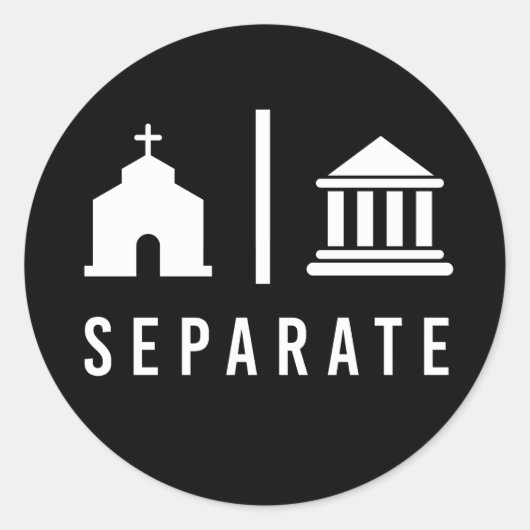 Afzonderlijke kerk en staat ronde sticker (Voorkant)