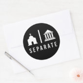 Afzonderlijke kerk en staat ronde sticker (Envelop)