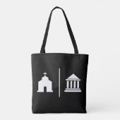 Afzonderlijke kerk en staat tote bag (Achterkant)