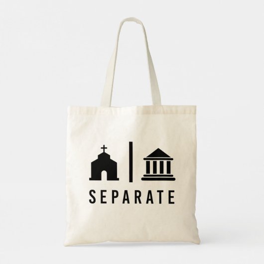 Afzonderlijke kerk en staat tote bag (Achterkant)
