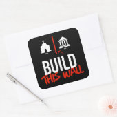 Afzonderlijke kerk en staat vierkante sticker (Envelop)