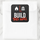 Afzonderlijke kerk en staat vierkante sticker (Tas)