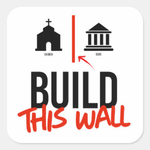 Afzonderlijke kerk en staat vierkante sticker