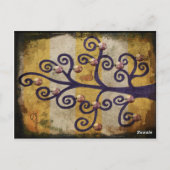 Afzonderlijke vogel in een boom Art Designer Illus Briefkaart (Achterkant)