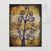 Afzonderlijke vogel in een boom Art Designer Illus Briefkaart (Voorkant)