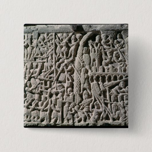 Afzonderlijke weergave van het Siege van Carcasson Vierkante Button 5,1 Cm (Voorkant)