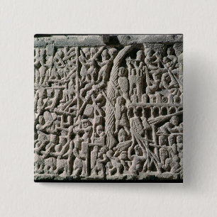 Afzonderlijke weergave van het Siege van Carcasson Vierkante Button 5,1 Cm