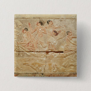 Afzonderlijke weergave van mannen in een boot vierkante button 5,1 cm