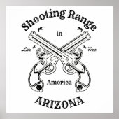 Afzuigbereik Arizona America  Pistool Logo Poster (Voorkant)
