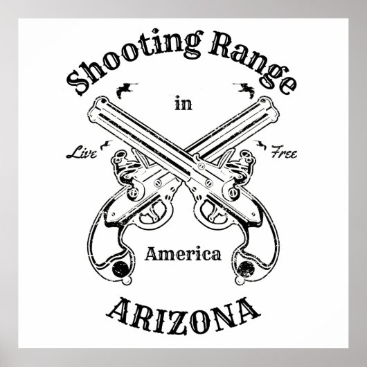 Afzuigbereik Arizona America  Pistool Logo Poster (Voorkant)