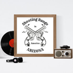 Afzuigbereik Arizona America  Pistool Logo Poster