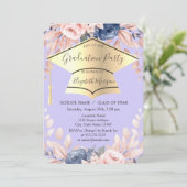 Afzuigkap, bloemen Paars Afstuderen Kaart (Staand voorkant)