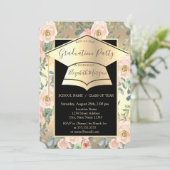 Afzuigkap, bloemen Roos Gold Afstuderen Kaart (Staand voorkant)