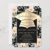 Afzuigkap, bloemen Rozen zwart Afstuderen Kaart (Voorkant)