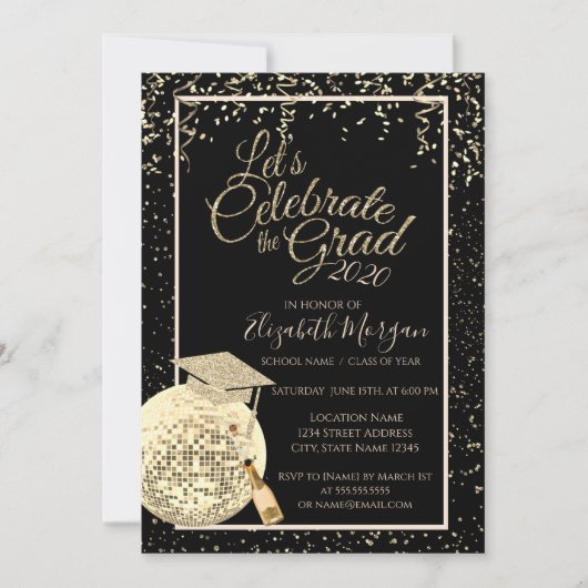 Afzuigkap, Disco Ball-Confetti, Afstuderen van wij Kaart (Voorkant)