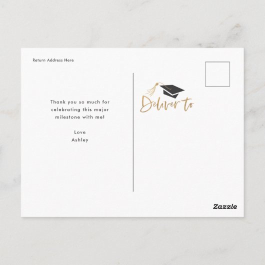 Afzuigkap en tassel Gold Foil Blush Briefkaart (Achterkant)