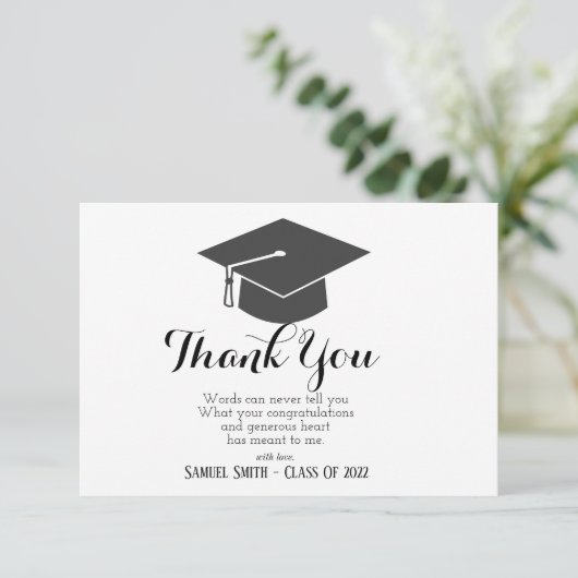 Afzuigkap en tassel zwart/wit, koud bedankkaart (Staand voorkant)