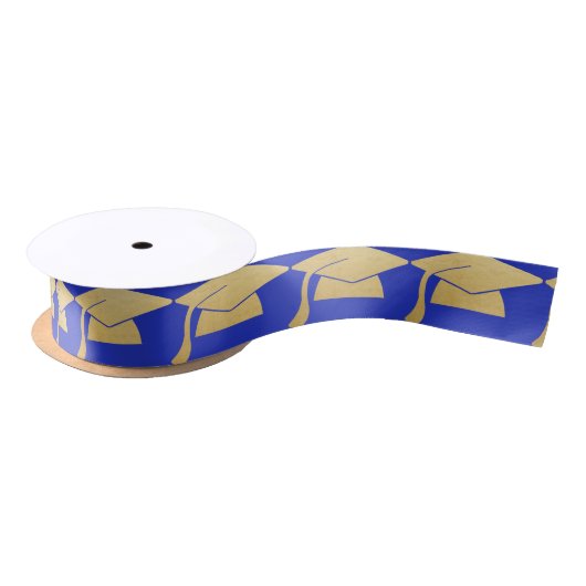 Afzuigkap Faux Gold Foil | Navy Blue Satijnen Lint (Spoel)