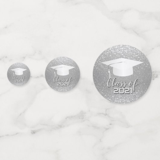 Afzuigkap - Klasse van 20XX - Zilveren glitter Confetti (Voorkanten)