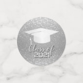 Afzuigkap - Klasse van 20XX - Zilveren glitter Confetti (Kleine voorkant)