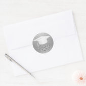 Afzuigkap - Klasse van 20XX - Zilveren glitter Ronde Sticker (Envelop)