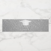 Afzuigkap - Klasse van 20XX - Zilveren glitter Waterfles Etiket (Enkel label)