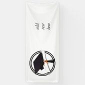 Afzuigkap met zwarte en witte cirkel spandoek (Verticaal)