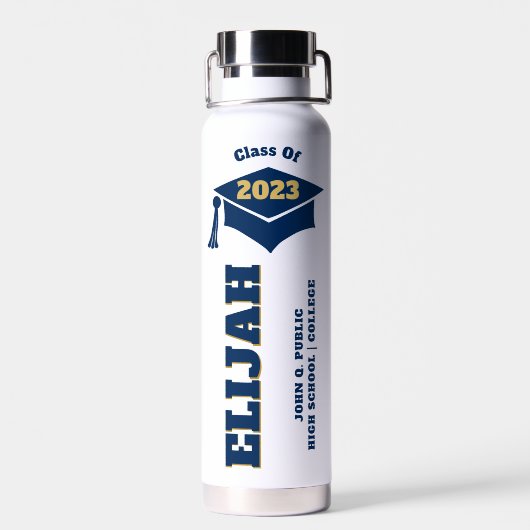 Afzuigkap - Tassel Blue Gold Class of 2023 Waterfles (Achterkant)