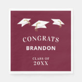 Afzuigkap Toss CONGRATS Name Maroon Servet (Voorkant)