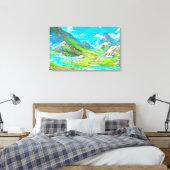 Afzwerven in de bergen canvas afdruk (Insitu (Slaapkamer))