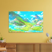 Afzwerven in de bergen canvas afdruk (Insitu (Woonkamer))