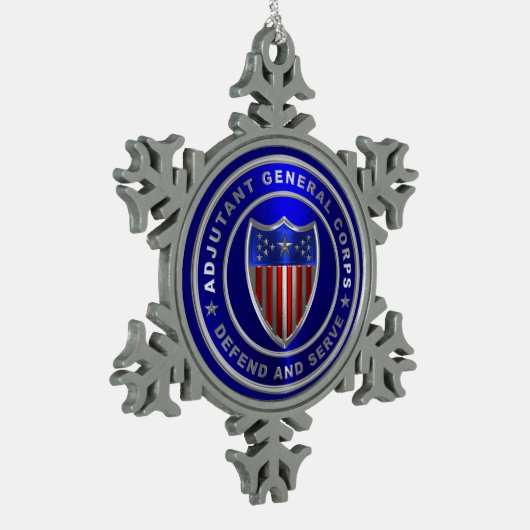 AG Adjutant General Corps Tin Sneeuwvlok Ornament (Links)