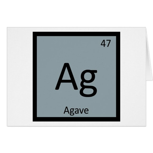 Ag - Agave Nectar Chemistry Periodic Table Symbol (Voorkant Horizontaal)