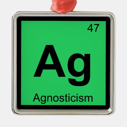 Ag - Agnosticism Philosophy Chemistry-symbool Metalen Ornament (Voorkant)