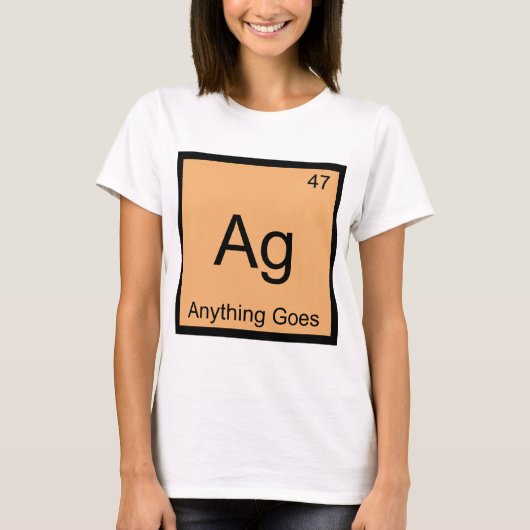 Ag - Alles Gaat Chemie Element Symbool T-shirt (Voorkant)