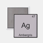Ag - Ambergris Grappige Chemie Element Symbool T-s Magneet (Voorkant / Achterkant)